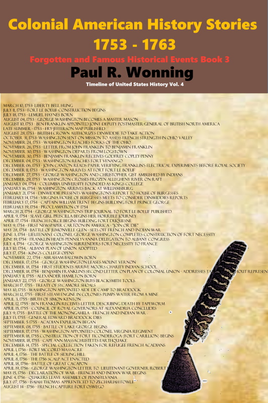 Colonial American History Stories - 1753 - 1763